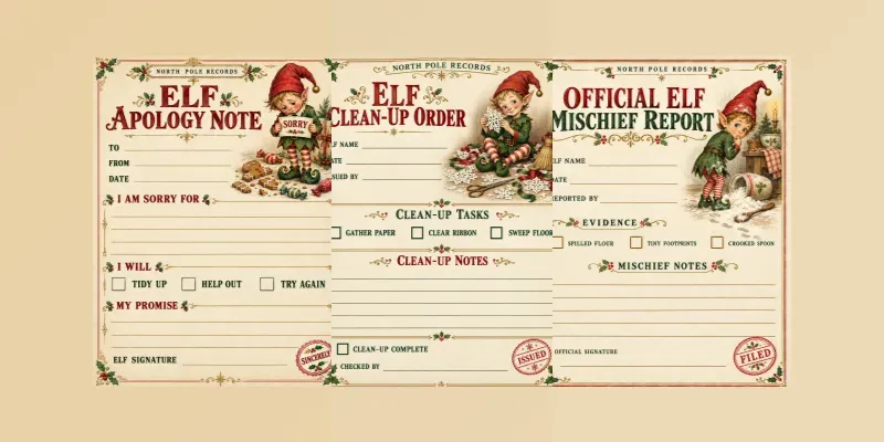 Funny Elf Mischief Printable Kits