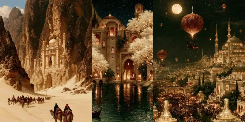 Cinematic Arabian Nights Worlds generated by undefined