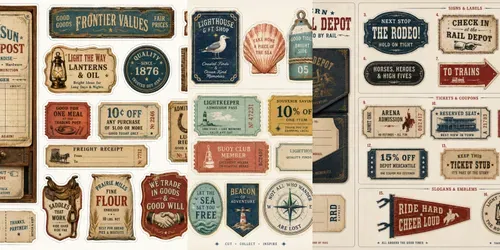 Western Advertising Ephemera Sheets generated by chatgpt-image