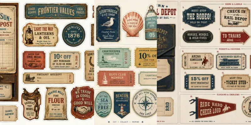 Western Advertising Ephemera Sheets generated by undefined