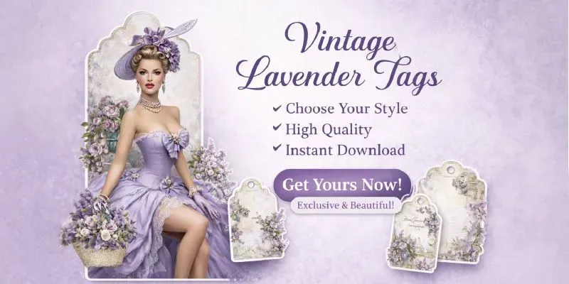 Lavender French Vintage Product Tags generated by undefined