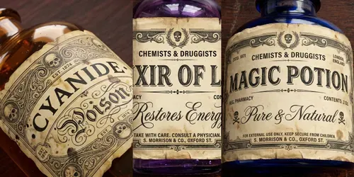 Custom 3d Vintage Apothecary Bottles generated by gemini-image