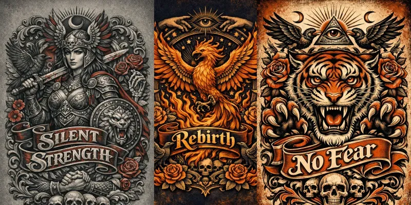 Vintage 3D Tattoo Poster Generator generated by undefined