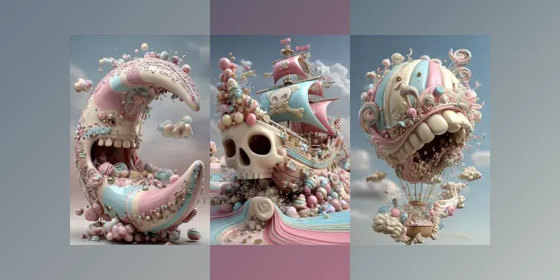 Teeth And Sugar 3d Surreal Art generated by undefined