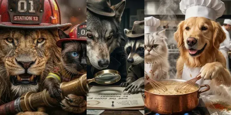 Hyper Realistic Animal Duo Pro Portraits generated by undefined