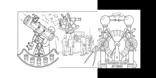 Scientific Instrument Coloring Pages generated by gemini-image
