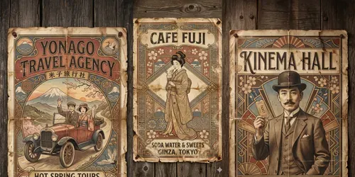 Custom 1920s Japanese Retro Posters generated by gemini-image