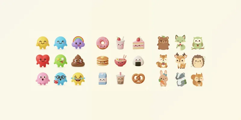 Cute Character Icon Grids generated by undefined