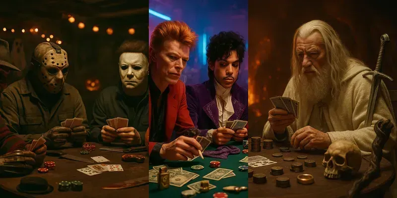 Lets Play Poker Character Scene Photos generated by undefined