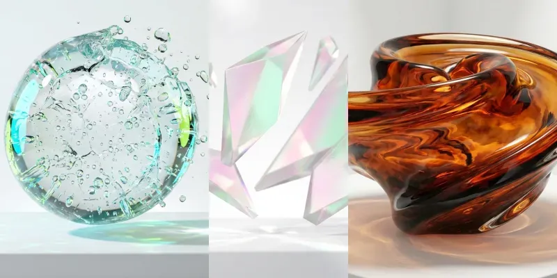Abstract 3D Liquid Glass Backgrounds generated by undefined