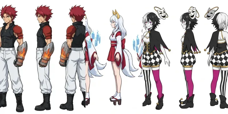 Anime Character Turnarounds generated by undefined