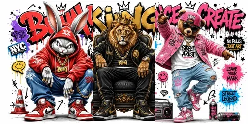 Streetwear Character Tshirt Kits generated by chatgpt-image