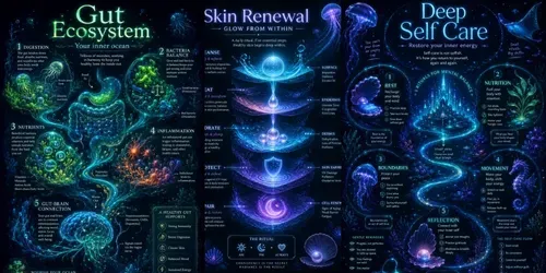 Bioluminescent Infographic Posters generated by chatgpt-image