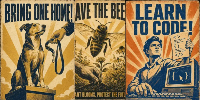 Retro Propaganda Style Posters generated by undefined