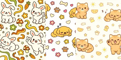 Pet Pattern Art For Mugs And Tote Bags generated by chatgpt-image