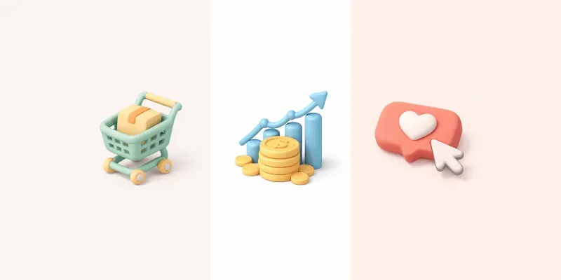 Soft 3D Claymorphism UI Icons generated by undefined