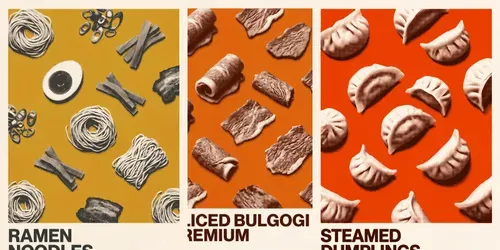 Minimalist Food Graphic Retro Posters generated by gemini-image