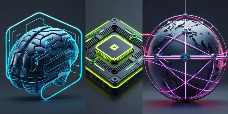 3D Cyberpunk Futuristic Scifi UI Icons generated by undefined