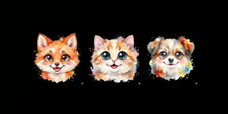 Cute Watercolor Faces generated by undefined