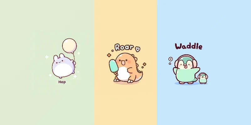 Cute Kawaii Animal Characters