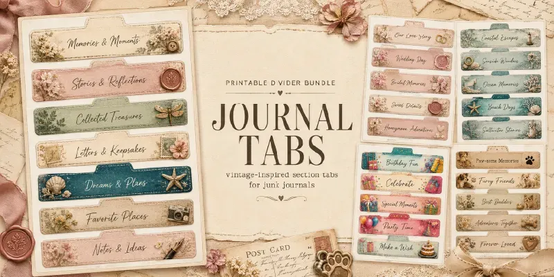 Junk Journal Section Tabs generated by undefined