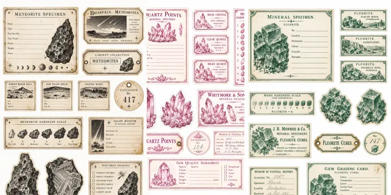 Crystal Mineral Cabinet Ephemera