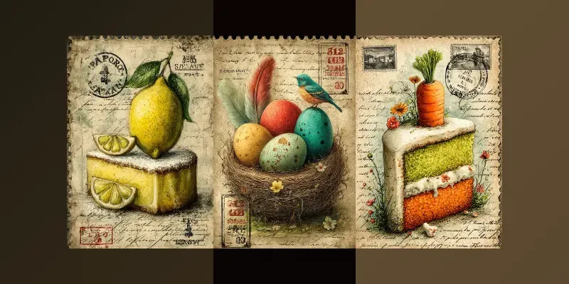 Vintage Spring Stamp Illustrations generated by undefined