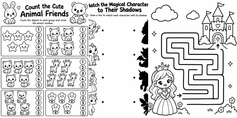4 Fairytale Activity Pages For Kids