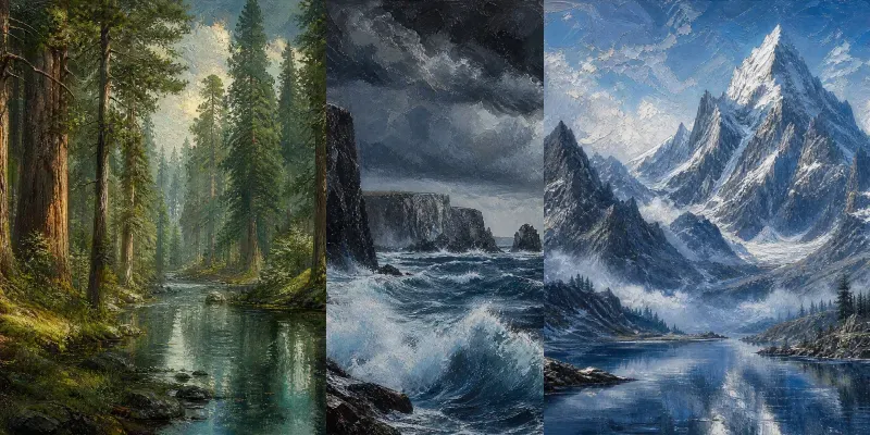 Oil Paintings Classic Landscapes generated by undefined