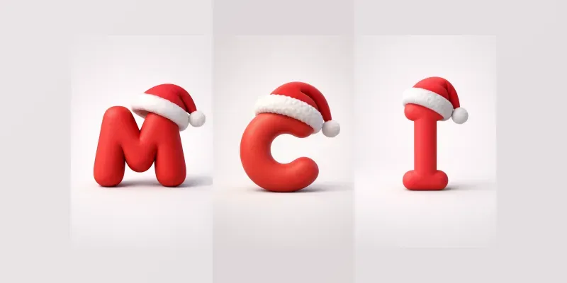 3D Christmas Alphabet Letters Characters generated by undefined