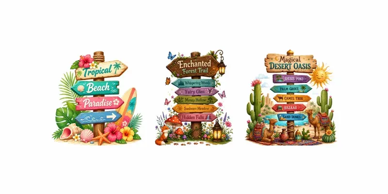 Whimsical Direction Sign Creators generated by undefined