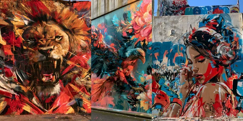 Bold Urban Street Art Murals generated by undefined