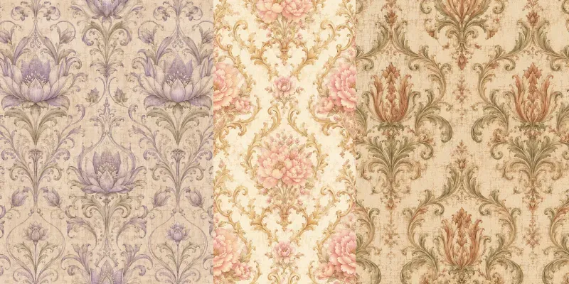 Vintage Damask Seamless Patterns generated by undefined