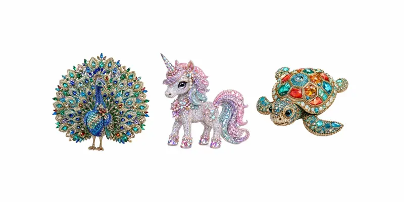 Jeweled Fantasy Animal Art