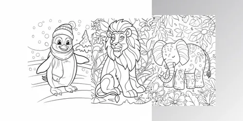 Coloring Page Kits generated by midjourney