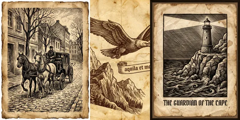 Vintage Woodcut Engraving Art generated by undefined
