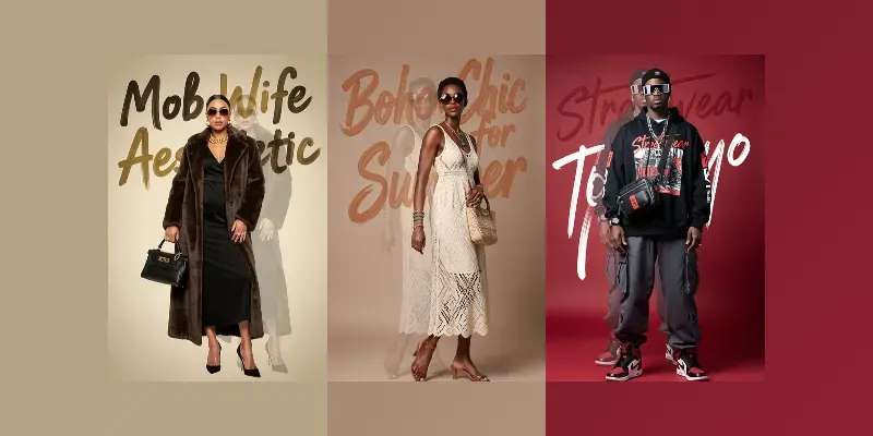 Double Exposure Fashion Trend Posters generated by undefined