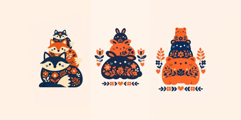 Nordic Folk Stacked Animals generated by undefined