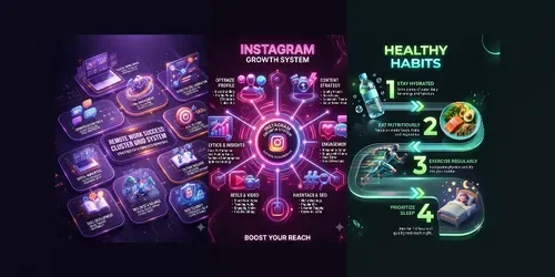 Neon Growth Infographics generated by gemini-image