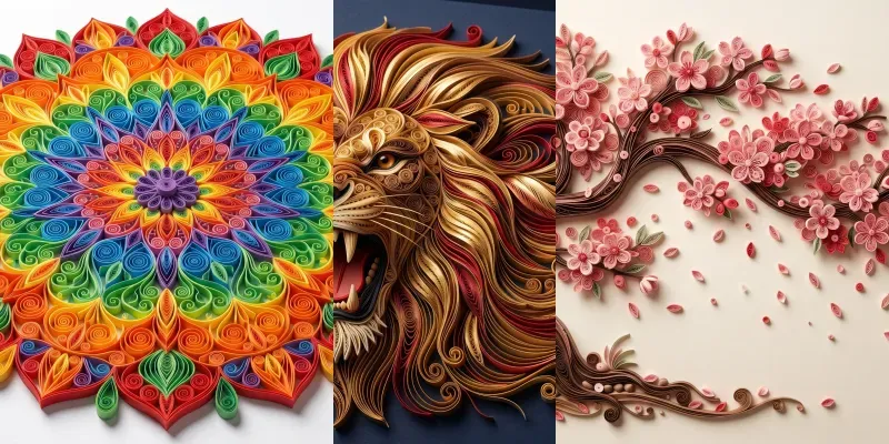 Elegant 3D Paper Quilling Art generated by undefined
