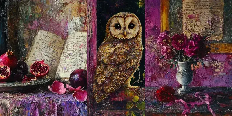 Vintage Impasto Oil Paintings generated by undefined