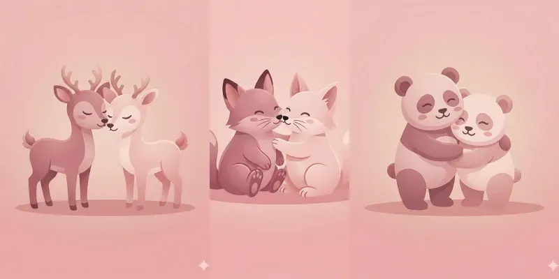 Minimal Love Animal Clipart generated by undefined