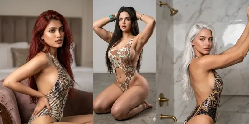 Cinematic Fashion Model Monokini Poses generated by undefined