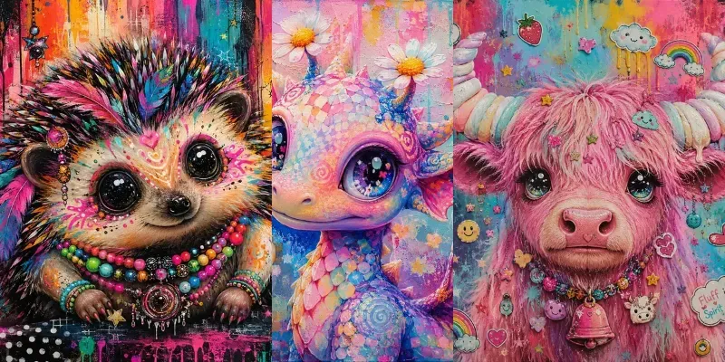 Surreal Candycore Creature Portraits generated by undefined