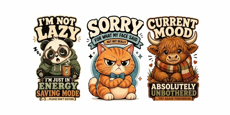 Cute Vintage Cartoon Quote Templates generated by undefined