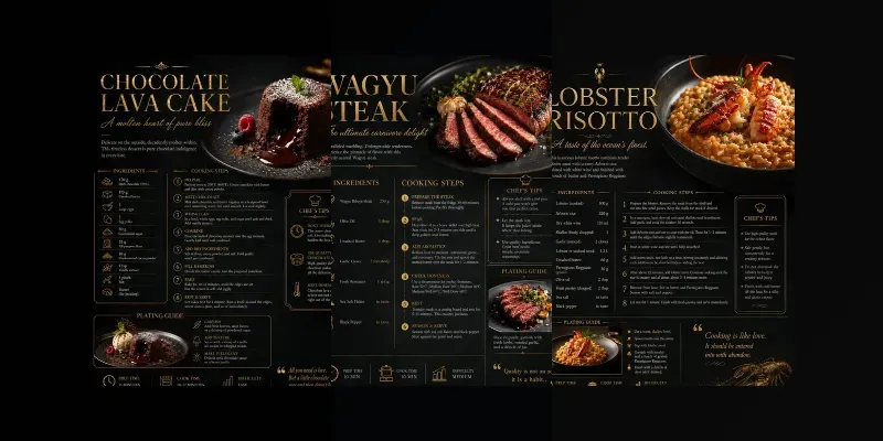 Luxury Recipe Infographic Templates generated by undefined