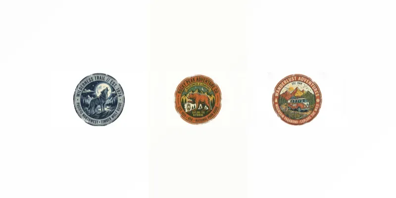 Retro Tshirt Sticker Badges