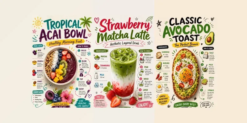 Professional Recipe Infographic Designs generated by undefined