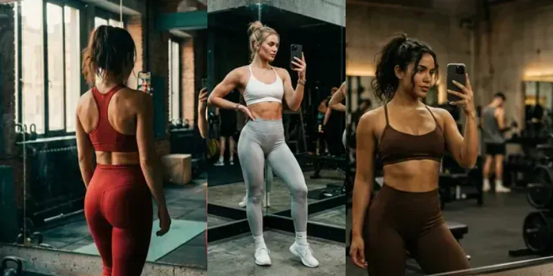 Gym Girl Mirror Selfies generated by undefined
