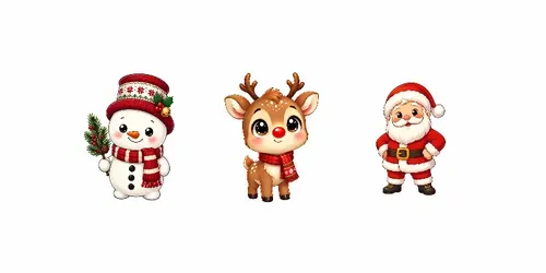 Cozy Christmas Character Tshirt Cliparts generated by chatgpt-image